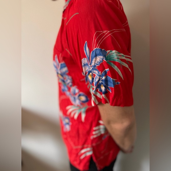 Islander Red Floral Button Down Shirt - Picture 3 of 3